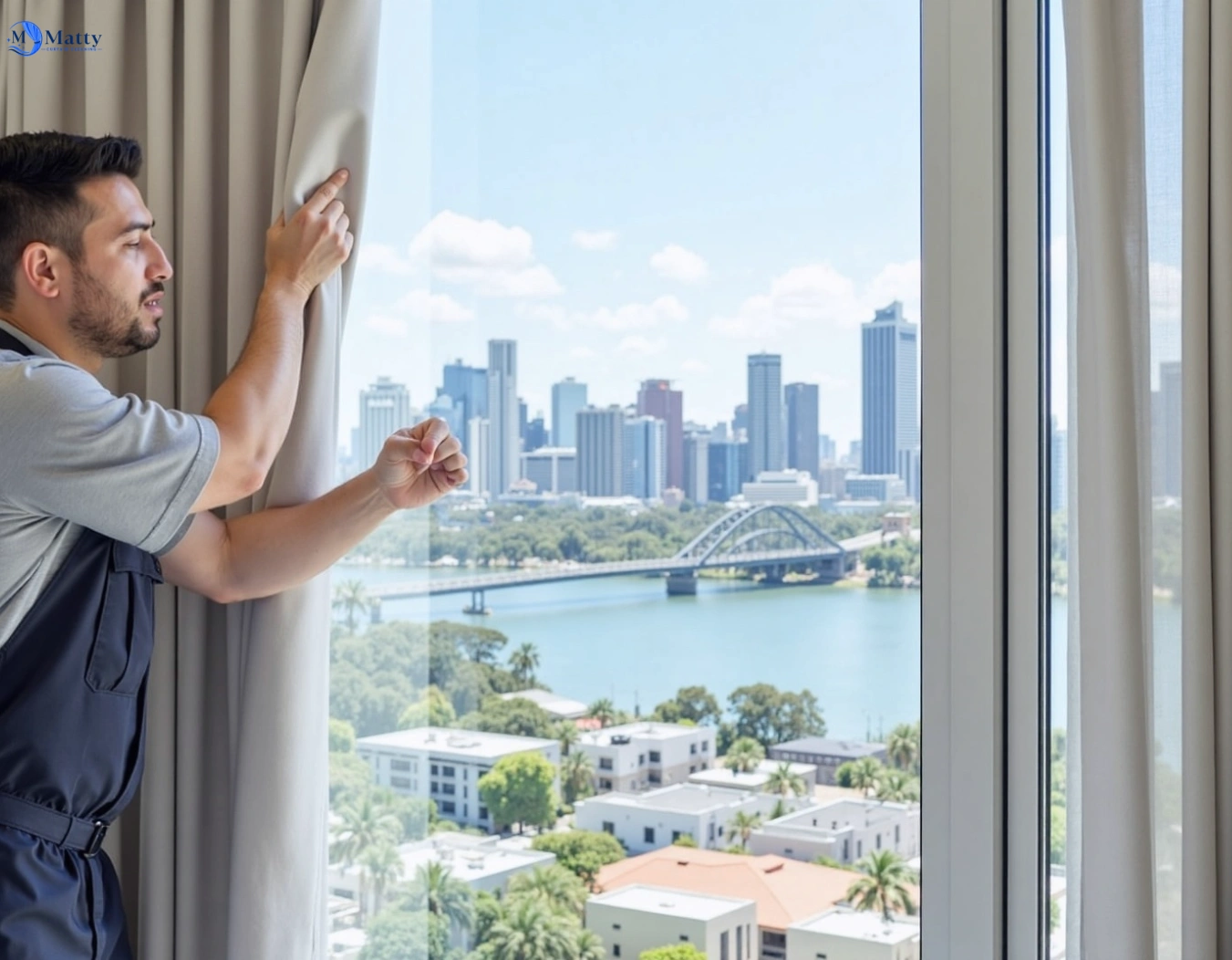 Professional curtain steam cleaning service hamilton QLD by Matty Curtain Cleaning